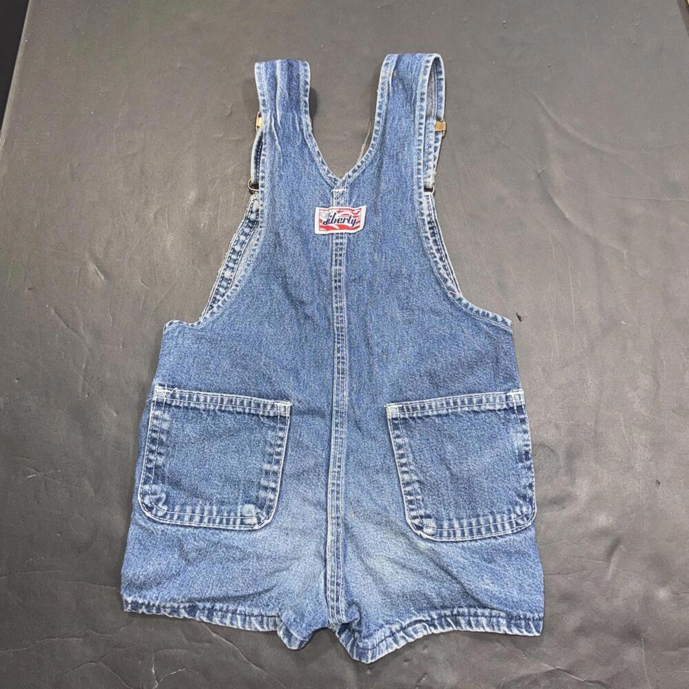 Vintage Liberty Denim Bib Overall Shorts Farm Work Baby Size 2 USA - Picture 14 of 14